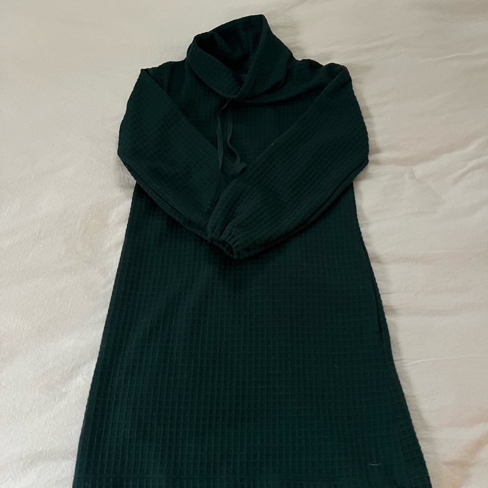 Max Studio Dark Green Textured Turtleneck